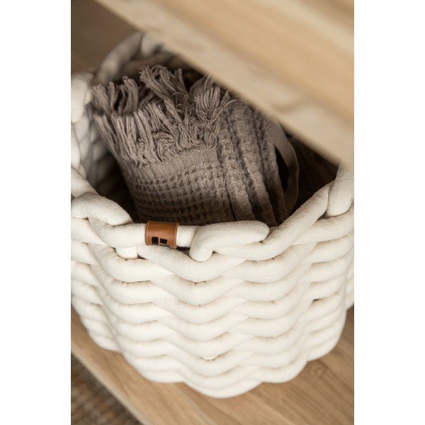 Coș de depozitare din material textil ø 21x17 cm Peach Skin Round S – Bigso-image-3