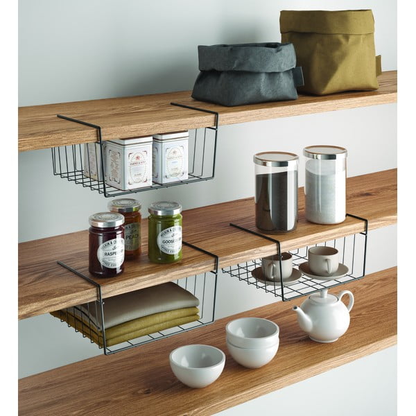 Coș de agățat pentru raft bucătărie Metaltex, lungime 30 cm, negru-image-2