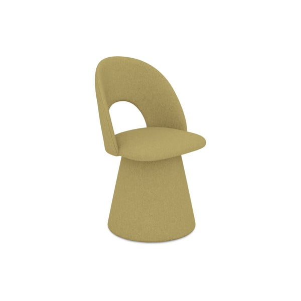 Scaun de sufragerie galben muștar tapițat Kalo – Makamii
