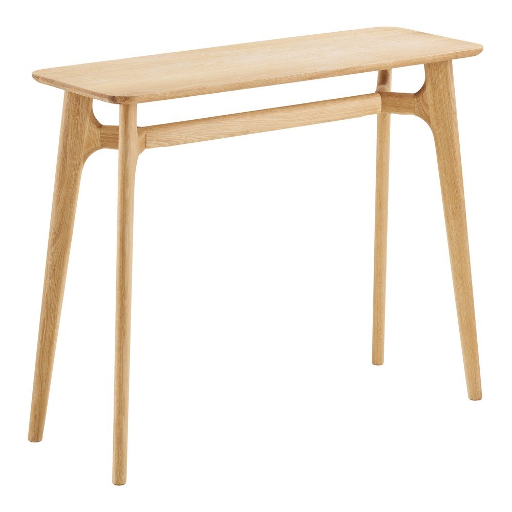 Masă consolă în culoare naturală deschisă cu aspect de lemn de stejar 35x100 cm Rennes – House Nordic