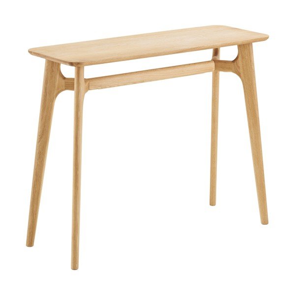 Masă consolă în culoare naturală deschisă cu aspect de lemn de stejar 35x100 cm Rennes – House Nordic