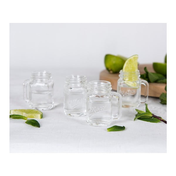 Set 4 păhărele pentru tărie Rex London Mason Jar-image-3