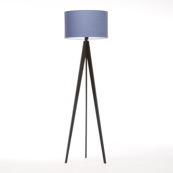 Lampadar 4room Artist, mesteacăn negru, lăcuit, 150 cm, albastru 