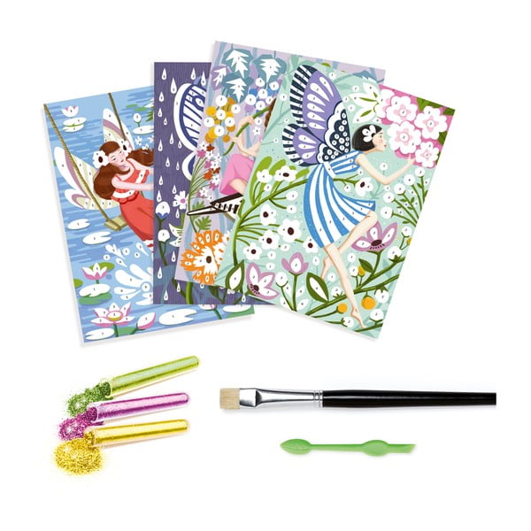 Set artistic pentru șablare Djeco Magical Fairies-image-1