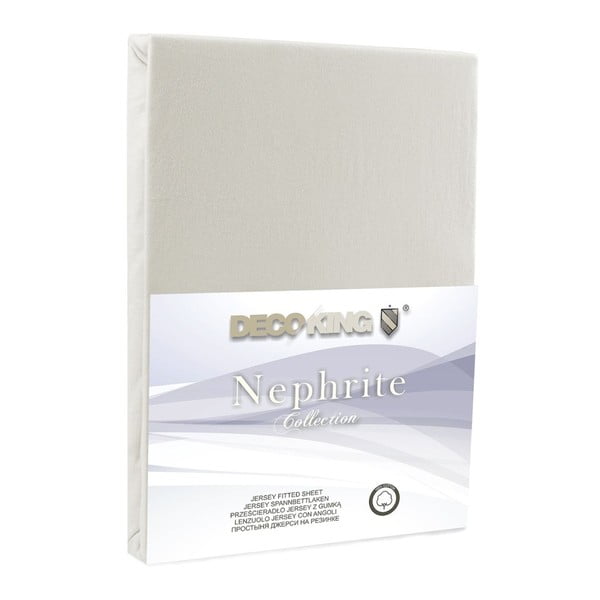 Cearșaf de pat cu elastic DecoKing Nephrite, 220-240 cm, crem-image-2
