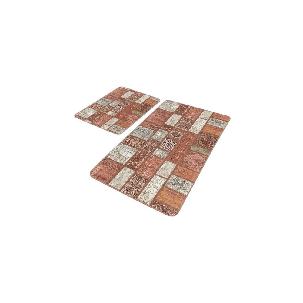 Covorașe de baie maro 2 buc. din catifea 60x100 cm – Mila Home