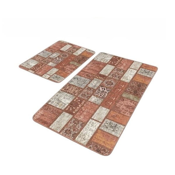 Covorașe de baie maro 2 buc. din catifea 60x100 cm – Mila Home