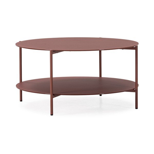 Măsuță de cafea teracotă rotundă cu blat din sticlă ø 83 cm Davi – MOME