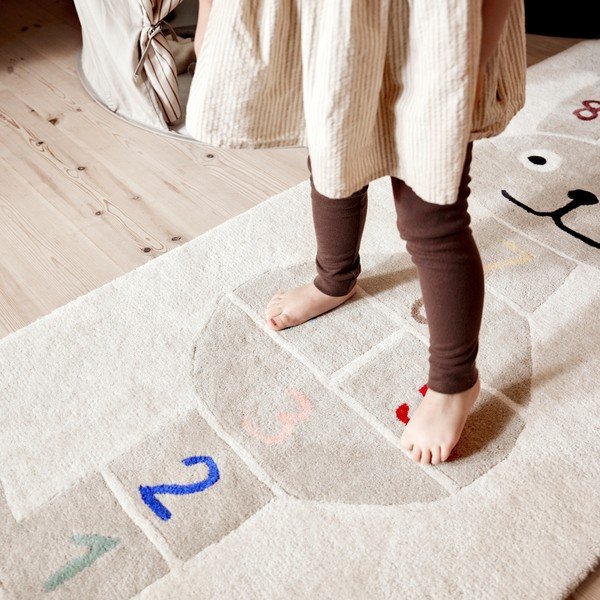 Covor de joacă pentru copii țesut manual din amestesc de lână 75x180 cm Rabbit Hopscotch – OYOY Mini-image-1