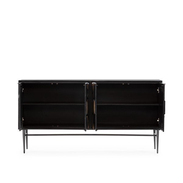 Comodă neagră din lemn de mango 175x90x40 cm Navya – MOME-image-4