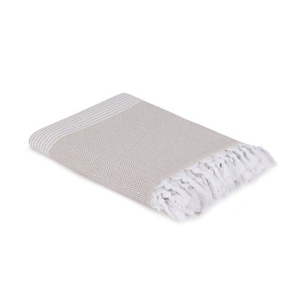 Cuvertură din bumbac pentru pat dublu Galina Beige White, 220 x 240 cm, bej deschis-image-3
