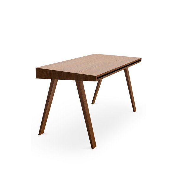 Birou cu picioare din lemn de frasin EMKO 4.9, 140 x 70 cm, maro-image-3