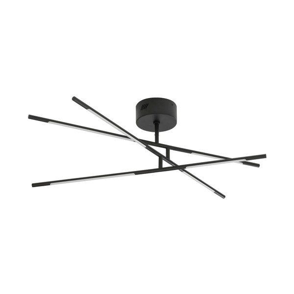 Plafonieră neagră LED cu intensitate reglabilă din metal cu abajur din sticlă acrilică 77x84 cm Raccio – Nova Luce