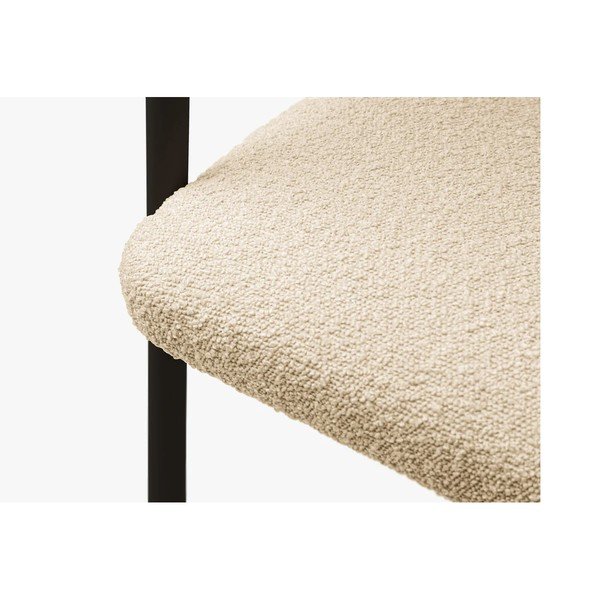 Scaun de living negru/crem cu cotiere tapițat Lea – Micadoni -image-3