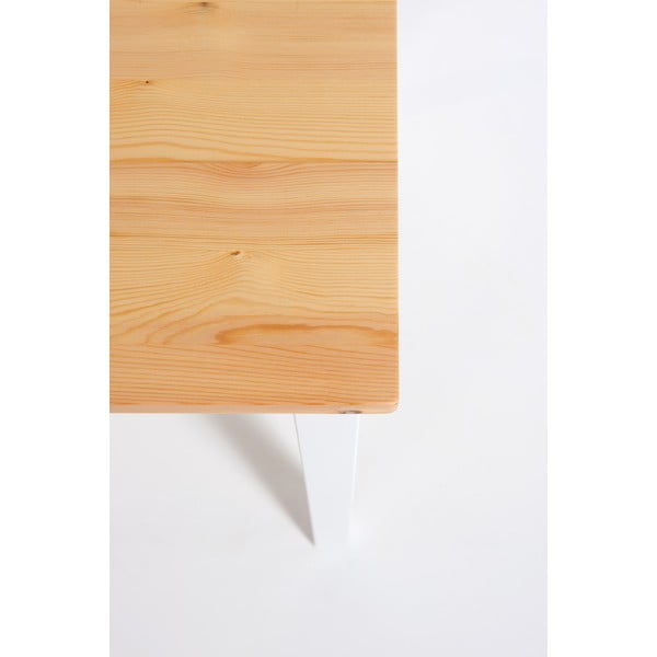 Masă dining extensibilă din lemn de pin cu structură albă Bonami Essentials Brisbane, 120 (200) x 70 cm-image-3