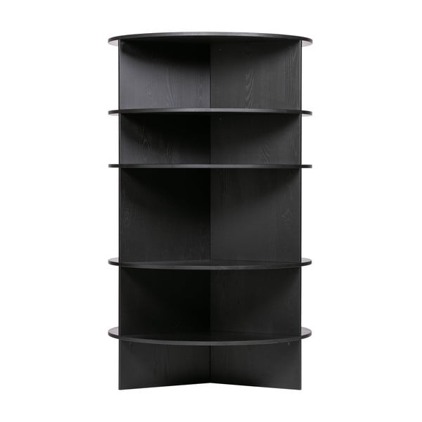 Bibliotecă neagră din lemn de frasin 100x168 cm Trian – WOOOD