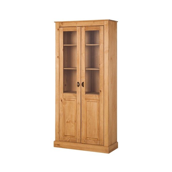 Vitrină din lemn de pin cu 2 uși Støraa Tommy, culoare naturală-image-3