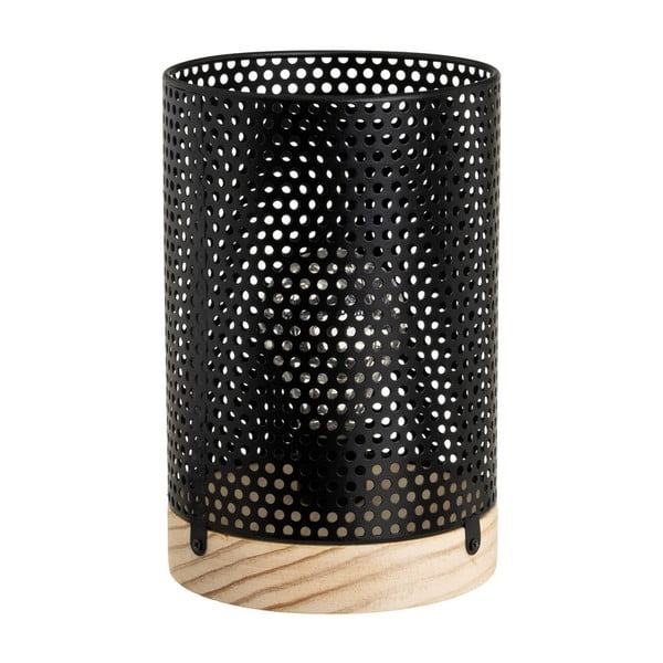 Veioză neagră cu abajur din metal (înălțime 20 cm) – Casa Selección