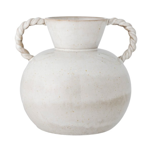 Vază albă din gresie handmade Semira – Bloomingville
