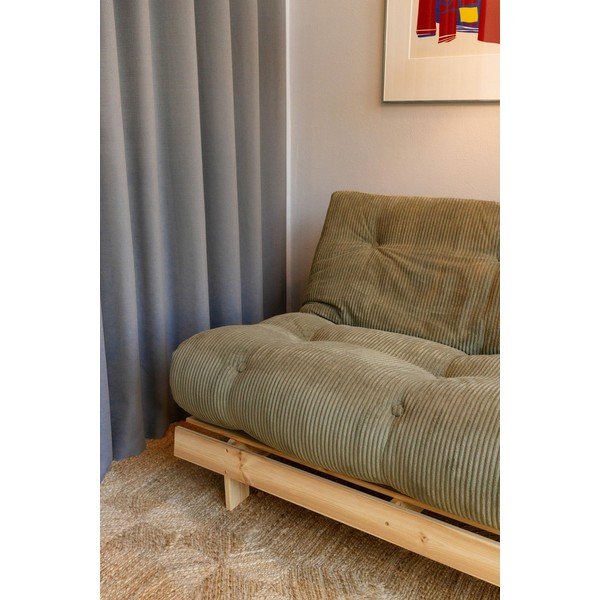 Fotoliu verde extensibil de tip futon cu tapițerie din catifea reiată Roots – Karup-image-4