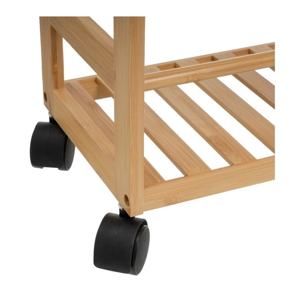 Etajeră pe roți în culoare naturală din bambus 44x75 cm – Casa Selección-image-1