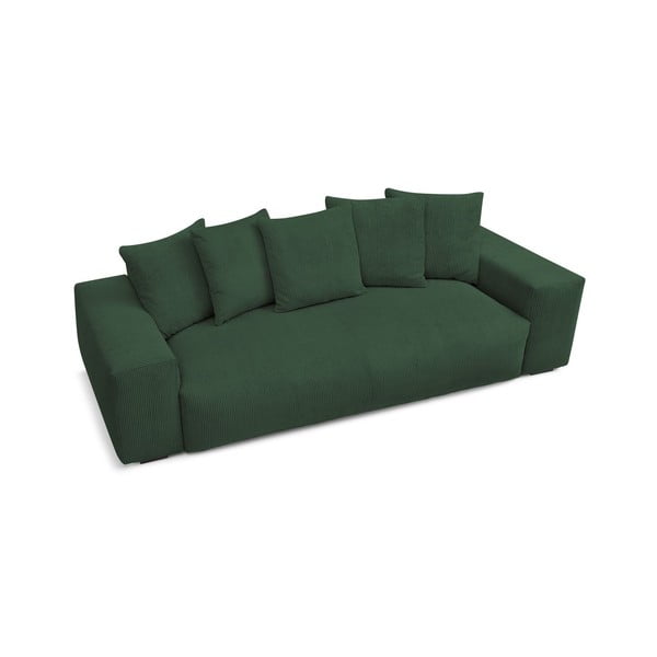 Canapea verde cu tapițerie din catifea reiată  280 cm Voltaire – Bobochic Paris-image-3