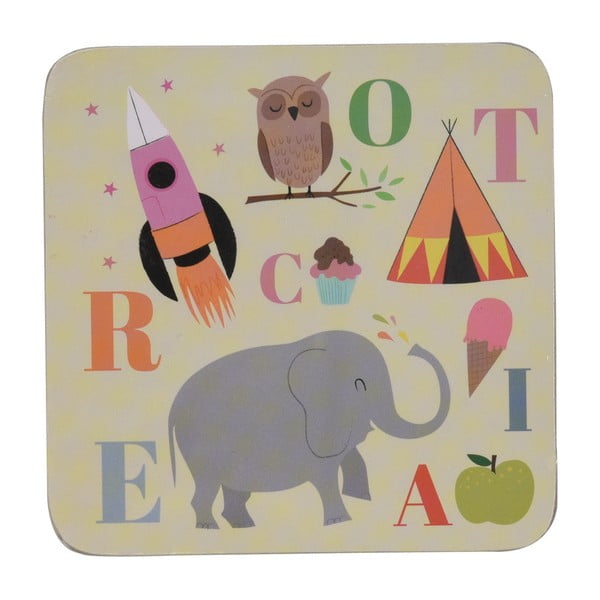 Suport pahar pentru copii Rex London Animals ABC, 10,5 x 10,5 cm
