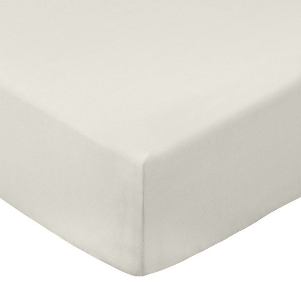Cearceaf crem din bumbac percal cu elastic 90x190 cm Cotton Percale – Bianca