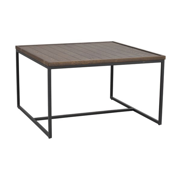 Măsuță de cafea maro închis cu blat din lemn de stejar ø 80 cm Deerfield – Rowico-image-2