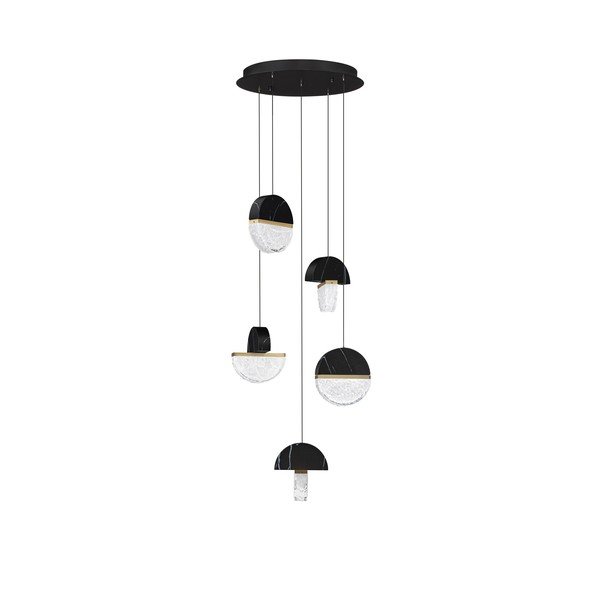 Lustră neagră LED cu intensitate reglabilă din metal ø 46 cm Dorin – Nova Luce