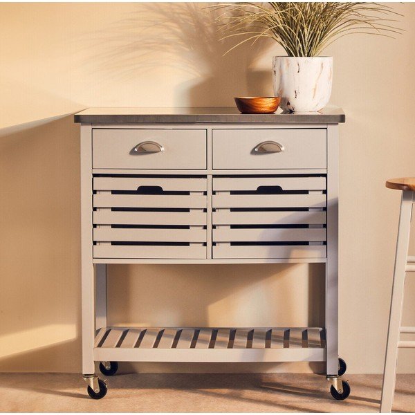 Insulă de bucătărie cu roți 46x86 cm Frankfurt – Premier Housewares-image-3