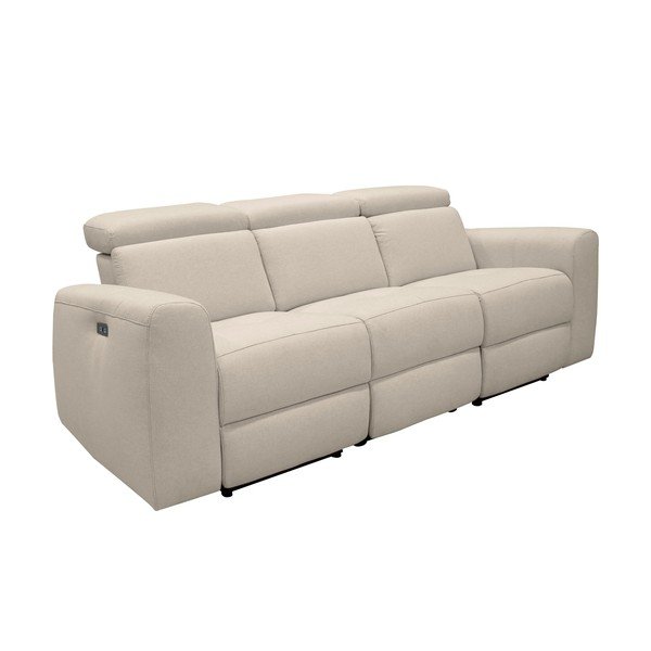 Canapea albă cu tapițerie din imitație de piele 216 cm Capena – Støraa-image-2