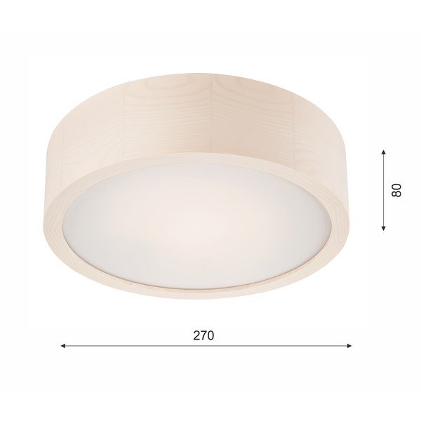 Plafonieră albă cu abajur din sticlă ø 27 cm Eveline – LAMKUR-image-4