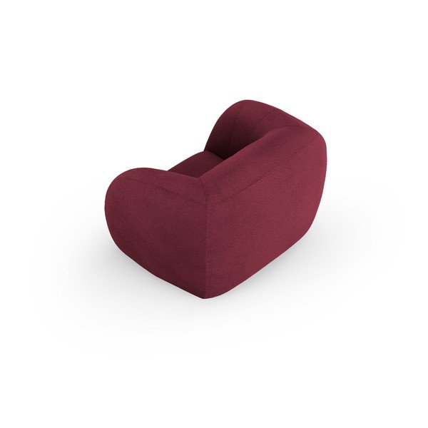 Fotoliu burgundy cu tapițerie din stofă bouclé Essen – Cosmopolitan Design-image-3