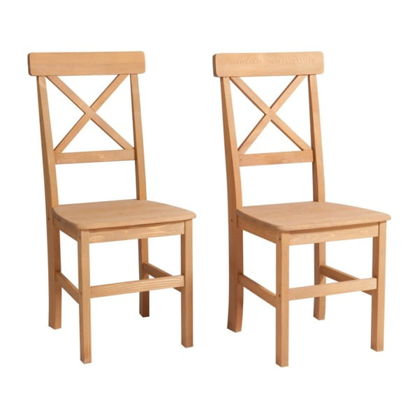 Set 2 scaune din lemn de pin Støraa Nicoline