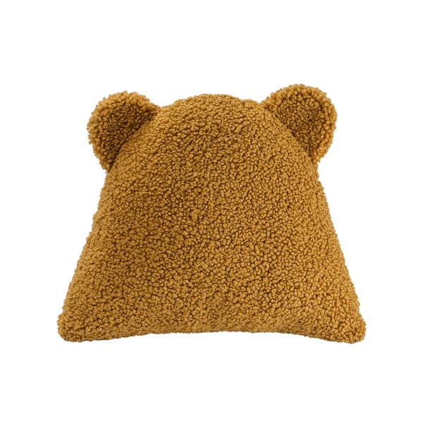 Pernă decorativă pentru copii maro cu tapițerie din țesătură bouclé Bear – Wigiwama