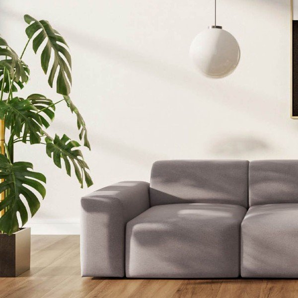 Canapea gri cu tapițerie din catifea 285 cm Villet – Rodier-image-3