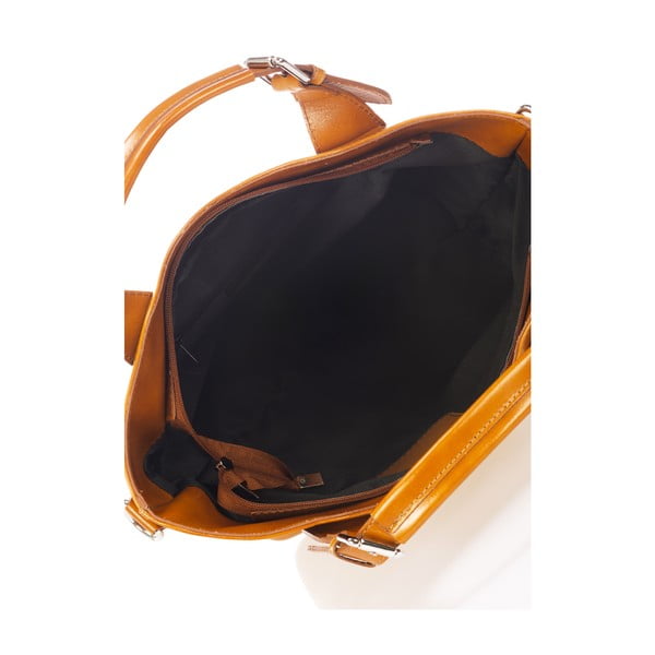 Geantă din piele Massimo Castelli Valeria, maro - portocaliu-image-3