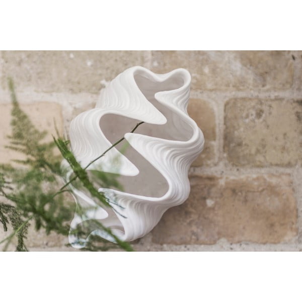 Vază albă din polirășină (înălțime 22 cm) Shell – Mette Ditmer Denmark-image-2