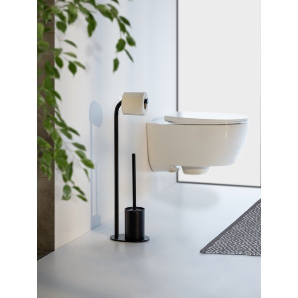Suport pentru hârtie igienică negru din oțel Levante – Wenko-image-1