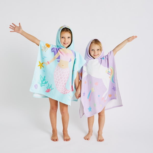 Poncho pentru copii mov din bumbac Unicorn – Catherine Lansfield-image-3