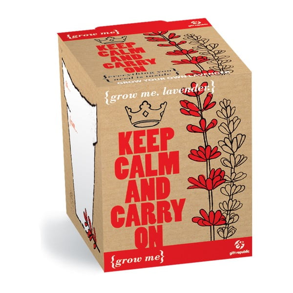 Set grădinărit Gift Republic Keep Calm and Carry On cu semințe de lavandă