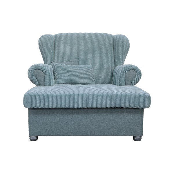 Șezlong albastru prăfuit cu tapițerie din catifea reiată Lord – Ropez-image-1