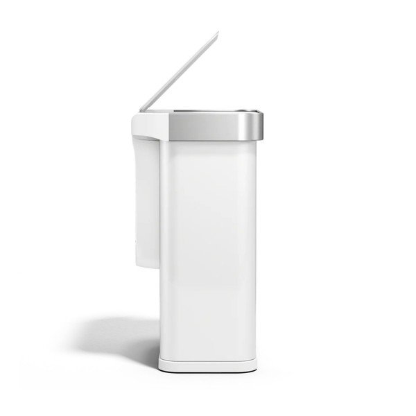 Coș de gunoi alb mat cu senzori de deschidere din oțel 58 l Sensor – simplehuman-image-4