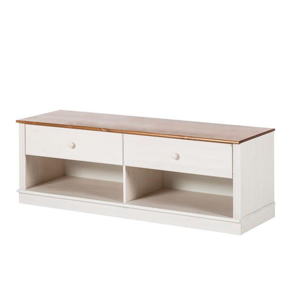 Comodă TV albă din lemn de pin 137x47 cm Anita – Støraa-image-2