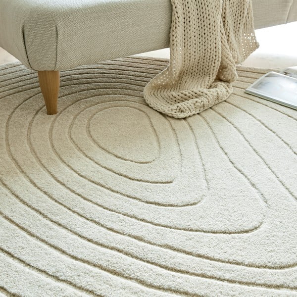 Covor bej din lână 160x230 cm Puddle Wool – Flair Rugs-image-2