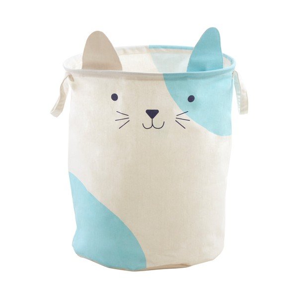 Coș de jucării pentru copii alb din material textil ø 40x48 cm Mimo Cat Face – Premier Housewares