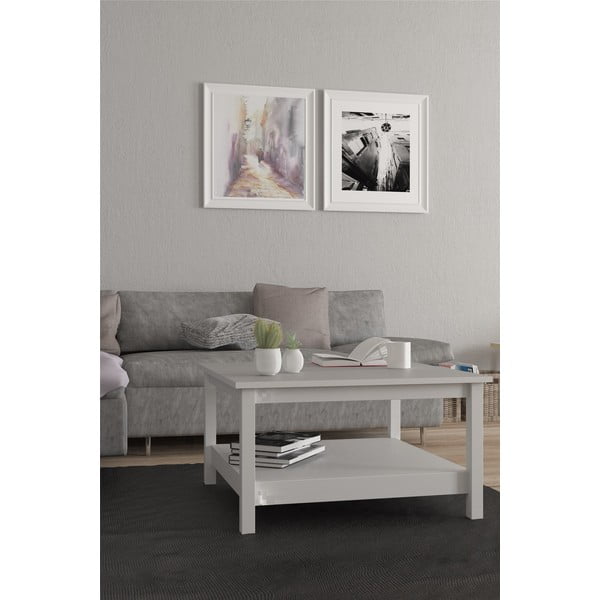 Măsuță de cafea albă 81x81 cm Madrid - Tvilum-image-1