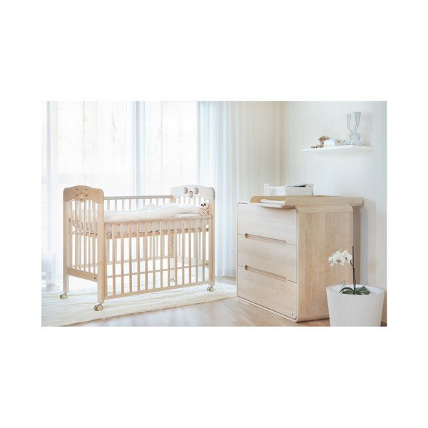 Comodă cu 3 sertare și masă de înfășat detașabilă YappyKids Owl, natural-image-2