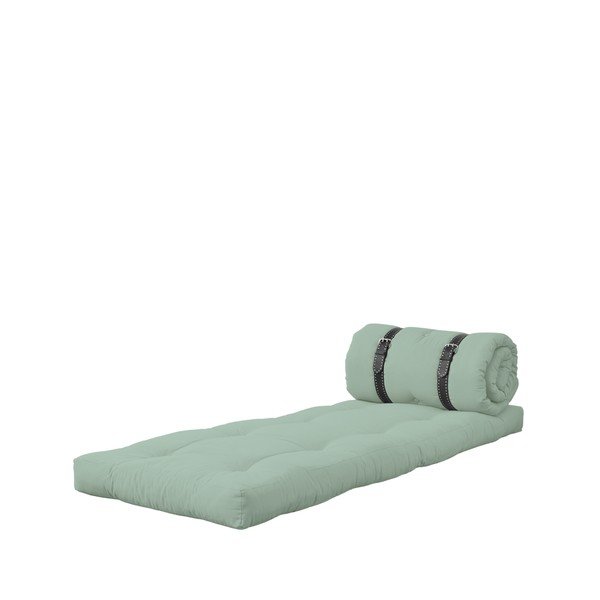 Fotoliu extensibil cu detalii din piele și cusătură albă Karup Buckle Up Peppermint-image-2